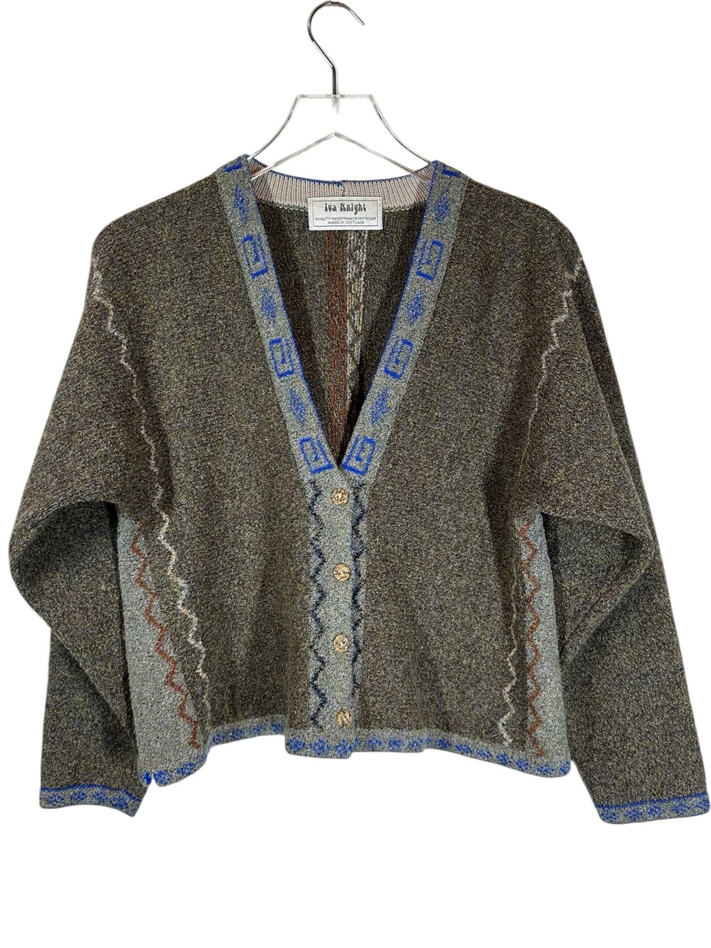 IVA KNIGHT Quality Handframed Knitwear from Scottland V-Neck Sweater Cardigan